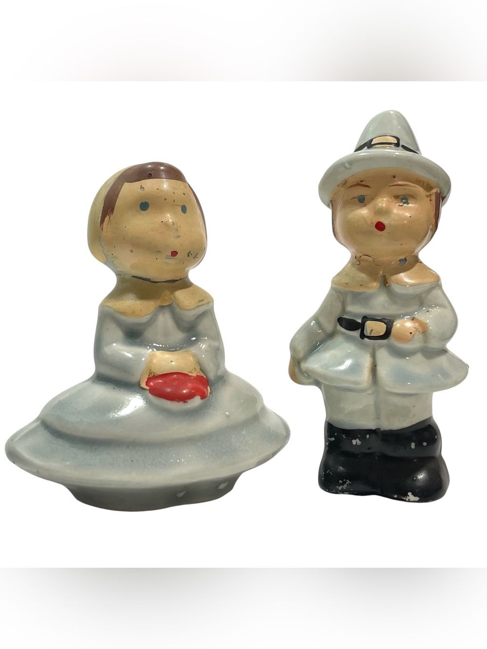 Vintage 1950s Pilgrim Salt and Pepper Shakers - Made in Japan - Thanksgiving